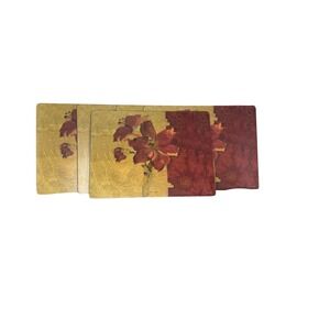 Pimpernel Cheri Blum Chinoiserie IV Floral Placemats Set of 5 Red Gold Cork